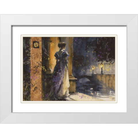 Paris Nights IIII White Modern Wood Framed Art Print with Double Matting by Wiley, Marta