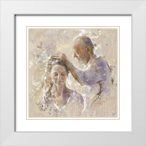 Reiki I White Modern Wood Framed Art Print with Double Matting by Wiley, Marta