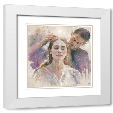 Reiki II White Modern Wood Framed Art Print with Double Matting by Wiley, Marta