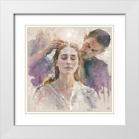 Reiki II White Modern Wood Framed Art Print with Double Matting by Wiley, Marta