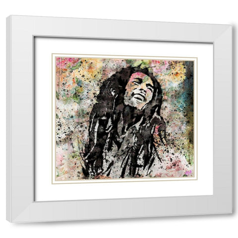 Bob Marley I White Modern Wood Framed Art Print with Double Matting by Wiley, Marta