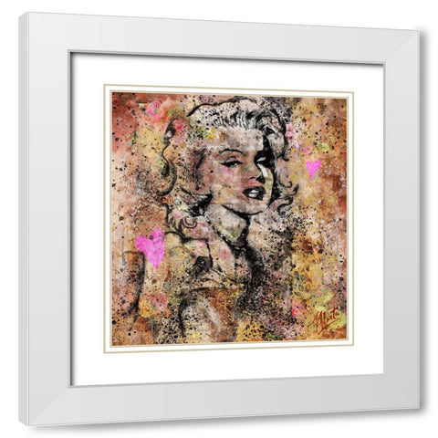 Marilyn Monroe I White Modern Wood Framed Art Print with Double Matting by Wiley, Marta