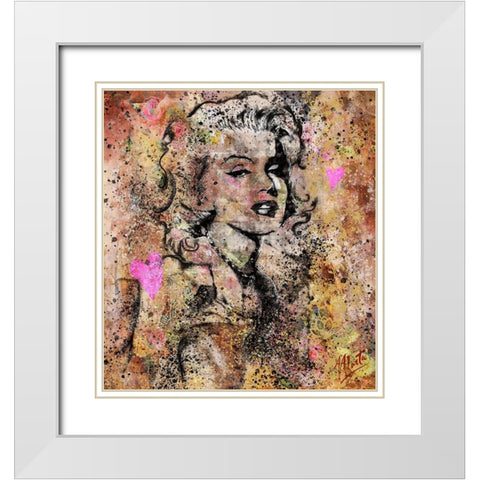 Marilyn Monroe I White Modern Wood Framed Art Print with Double Matting by Wiley, Marta