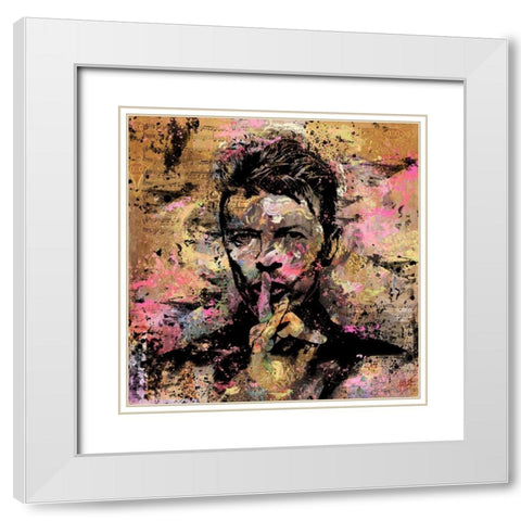 David Bowie I White Modern Wood Framed Art Print with Double Matting by Wiley, Marta