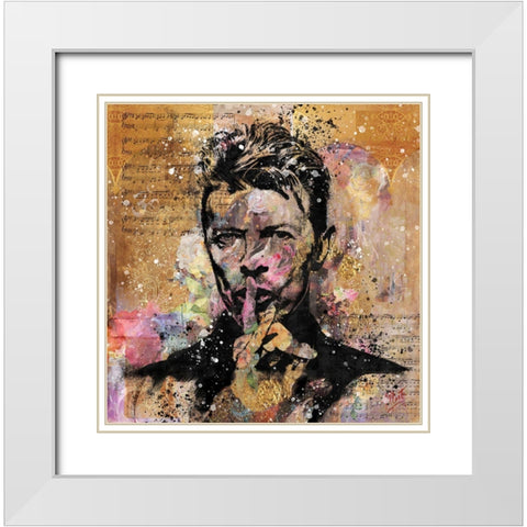 David Bowie III White Modern Wood Framed Art Print with Double Matting by Wiley, Marta