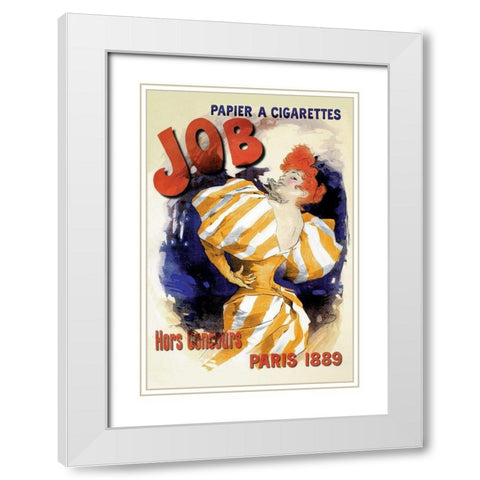 Job, 1889 White Modern Wood Framed Art Print with Double Matting by Cheret, Jules