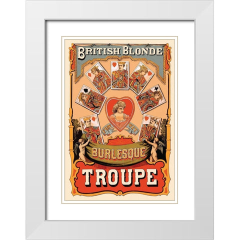 British Blonde Burlesque Troupe, 1870 White Modern Wood Framed Art Print with Double Matting by Corbyn, Sheridan