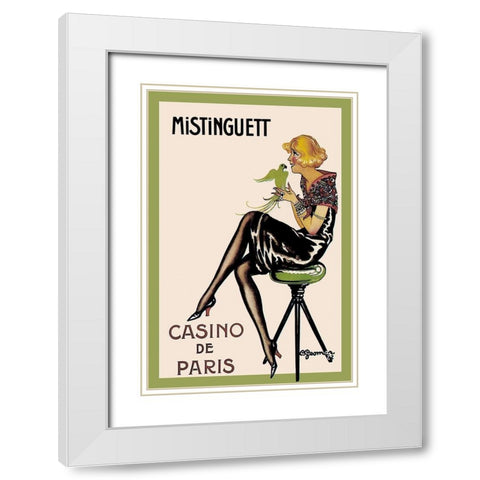 Mistinguett - Casino de Paris, 1922 White Modern Wood Framed Art Print with Double Matting by Gesmar, Charles