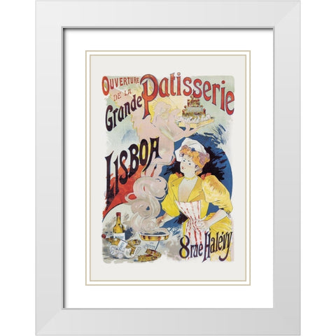 Grande Patisserie Lisboa White Modern Wood Framed Art Print with Double Matting by Gesmar, Charles