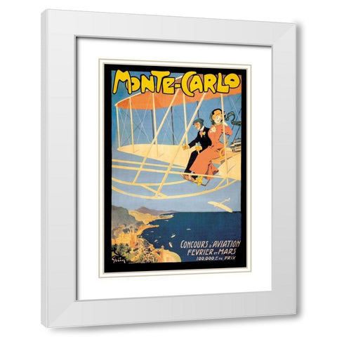 Monte Carlo Concours dAviation, 1910 White Modern Wood Framed Art Print with Double Matting by Grun, Jules Alexandre
