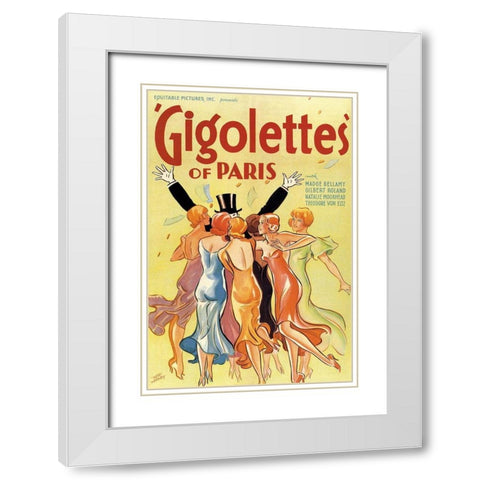 Gigolettes of Paris, 1929 White Modern Wood Framed Art Print with Double Matting by Hadley, Hap