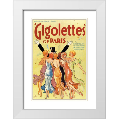 Gigolettes of Paris, 1929 White Modern Wood Framed Art Print with Double Matting by Hadley, Hap