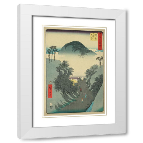 Okabe, 1855 White Modern Wood Framed Art Print with Double Matting by Hiroshige, Ando