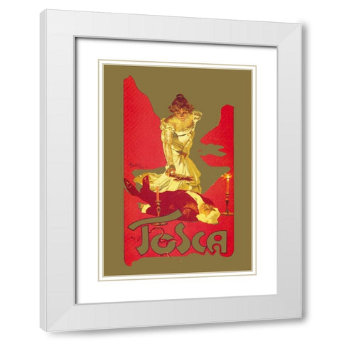 Tosca, 1899 White Modern Wood Framed Art Print with Double Matting by Hohenstein, Adolfo