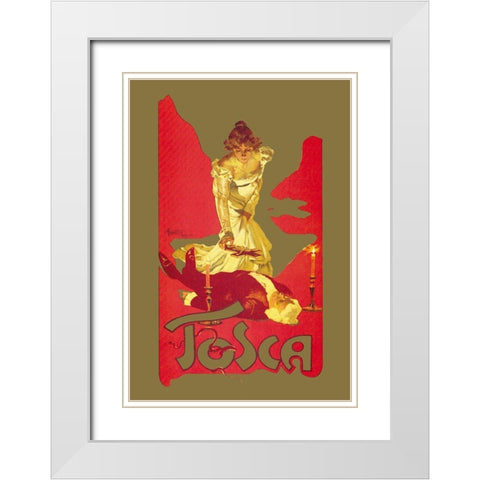 Tosca, 1899 White Modern Wood Framed Art Print with Double Matting by Hohenstein, Adolfo