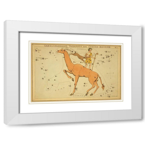 Camelopardalis, Tarandus and Custos Messium, 1825 White Modern Wood Framed Art Print with Double Matting by Aspin, Jehoshaphat
