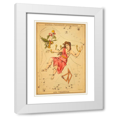 Gloria Frederici, Andromeda, and Triangula, 1825 White Modern Wood Framed Art Print with Double Matting by Aspin, Jehoshaphat