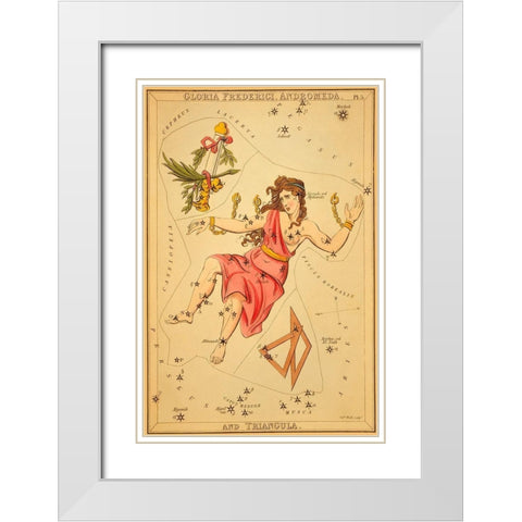 Gloria Frederici, Andromeda, and Triangula, 1825 White Modern Wood Framed Art Print with Double Matting by Aspin, Jehoshaphat