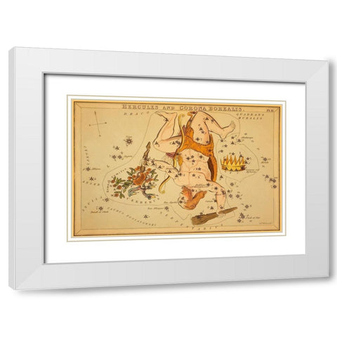 Hercules and Corona Borealis, 1825 White Modern Wood Framed Art Print with Double Matting by Aspin, Jehoshaphat