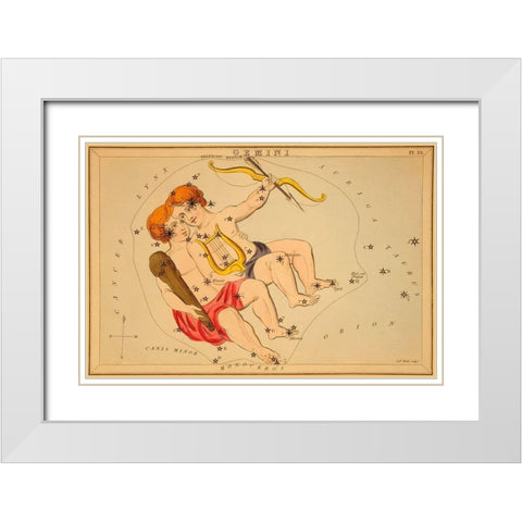 Gemini, 1825 White Modern Wood Framed Art Print with Double Matting by Aspin, Jehoshaphat