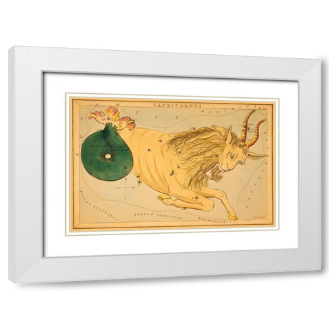 Capricorn, 1825 White Modern Wood Framed Art Print with Double Matting by Aspin, Jehoshaphat