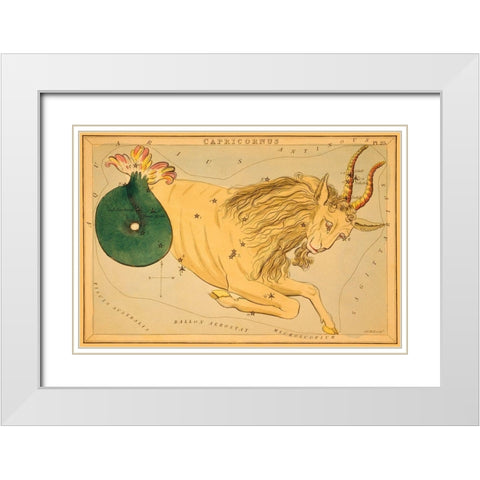 Capricorn, 1825 White Modern Wood Framed Art Print with Double Matting by Aspin, Jehoshaphat