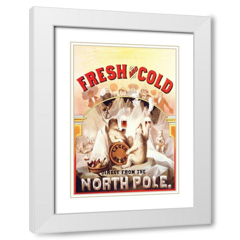 Fresh and Cold - Direct from the North Pole, 1877 White Modern Wood Framed Art Print with Double Matting by Klemm, F.