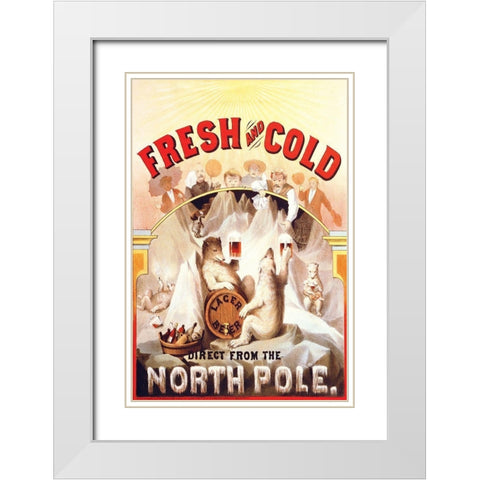 Fresh and Cold - Direct from the North Pole, 1877 White Modern Wood Framed Art Print with Double Matting by Klemm, F.