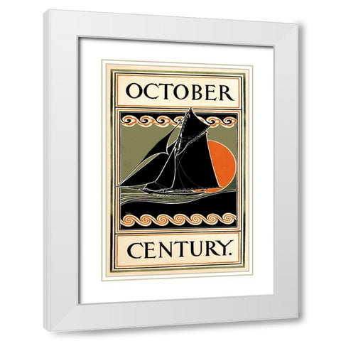 October Century White Modern Wood Framed Art Print with Double Matting by Lawrence, H.M.