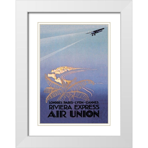 Riviera Express Air Union White Modern Wood Framed Art Print with Double Matting by Maurus, E.