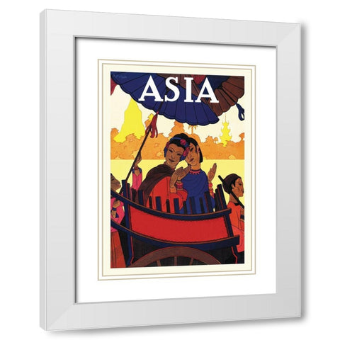 Burma-The Golden Landscape with Title, 1925 White Modern Wood Framed Art Print with Double Matting by McIntosh, Frank