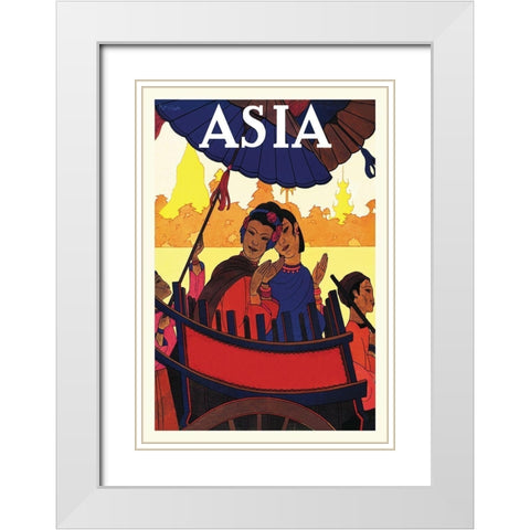 Burma-The Golden Landscape with Title, 1925 White Modern Wood Framed Art Print with Double Matting by McIntosh, Frank