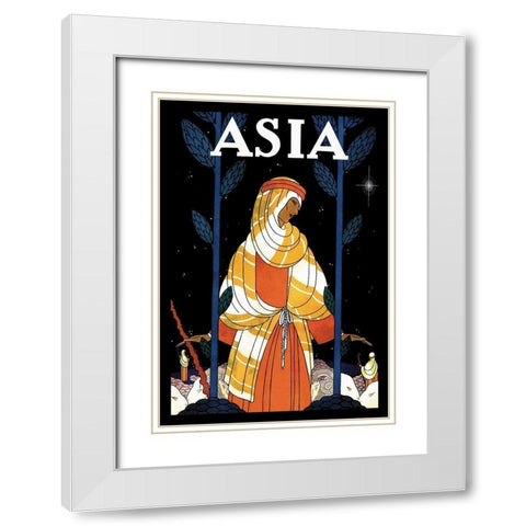 Palestine - Starlight with Title, 1925 White Modern Wood Framed Art Print with Double Matting by McIntosh, Frank