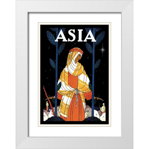 Palestine - Starlight with Title, 1925 White Modern Wood Framed Art Print with Double Matting by McIntosh, Frank