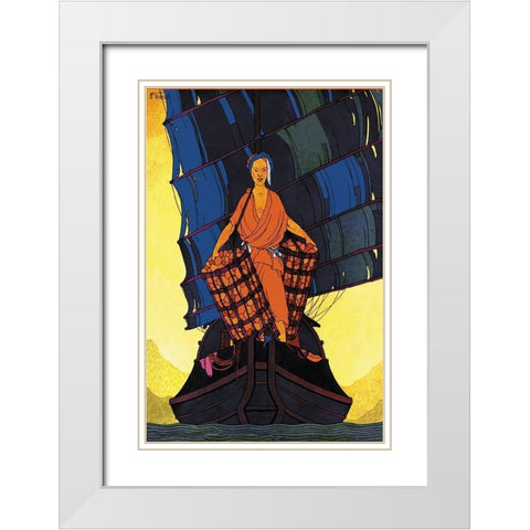 China-Cargoes, 1925 White Modern Wood Framed Art Print with Double Matting by McIntosh, Frank
