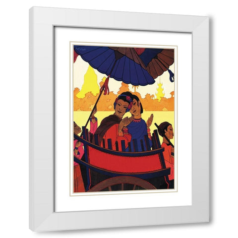 Burma-The Golden Landscape, 1925 White Modern Wood Framed Art Print with Double Matting by McIntosh, Frank