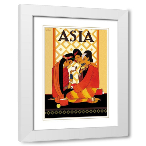 Burm Gossip with Title, 1926 White Modern Wood Framed Art Print with Double Matting by McIntosh, Frank