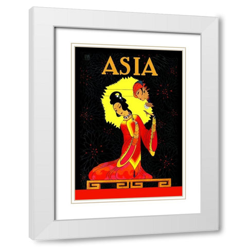 The Princess Badoura with Title, 1926 White Modern Wood Framed Art Print with Double Matting by McIntosh, Frank