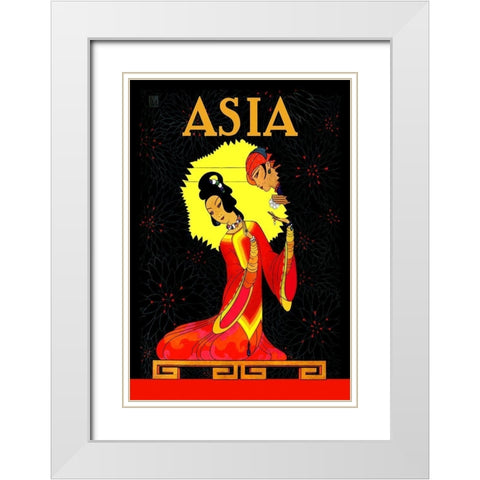 The Princess Badoura with Title, 1926 White Modern Wood Framed Art Print with Double Matting by McIntosh, Frank