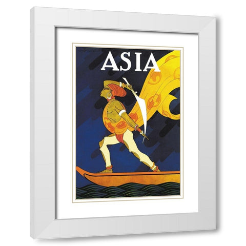 The Bark of the False Caliph with Title, 1926 White Modern Wood Framed Art Print with Double Matting by McIntosh, Frank