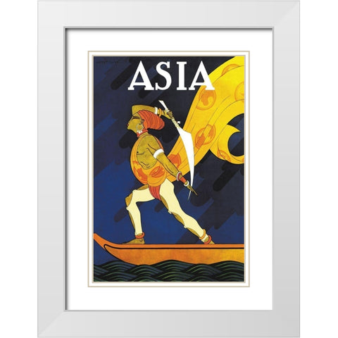 The Bark of the False Caliph with Title, 1926 White Modern Wood Framed Art Print with Double Matting by McIntosh, Frank