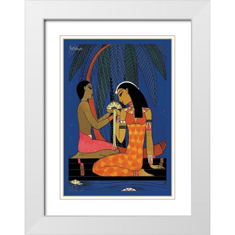 Egypt - The Lotus No Title, 1926 White Modern Wood Framed Art Print with Double Matting by McIntosh, Frank