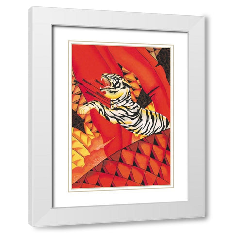 Tiger!, 1928 White Modern Wood Framed Art Print with Double Matting by McIntosh, Frank