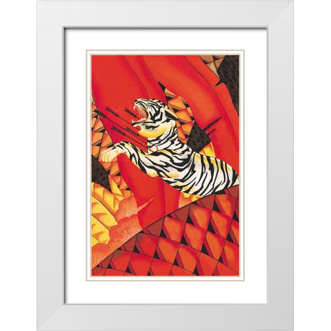 Tiger!, 1928 White Modern Wood Framed Art Print with Double Matting by McIntosh, Frank