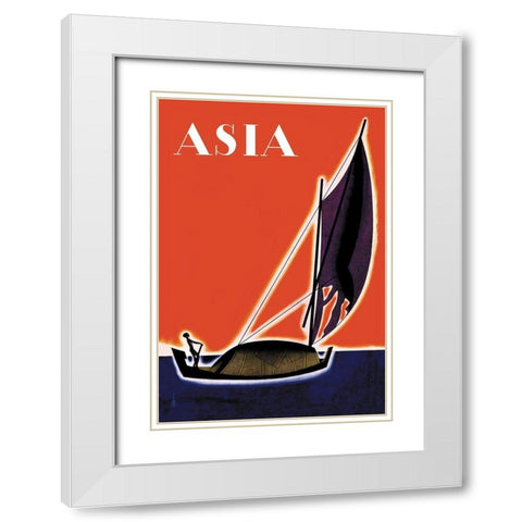 On One of the Seven Seas with Title, 1931 White Modern Wood Framed Art Print with Double Matting by McIntosh, Frank