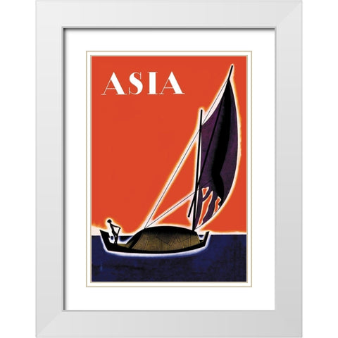 On One of the Seven Seas with Title, 1931 White Modern Wood Framed Art Print with Double Matting by McIntosh, Frank