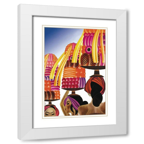 The Balinese Go Templewards, 1931 White Modern Wood Framed Art Print with Double Matting by McIntosh, Frank