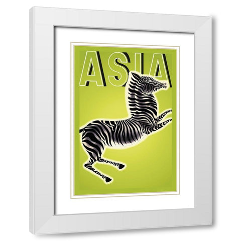 Zebra with Title, 1933 White Modern Wood Framed Art Print with Double Matting by McIntosh, Frank