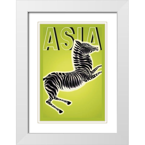 Zebra with Title, 1933 White Modern Wood Framed Art Print with Double Matting by McIntosh, Frank