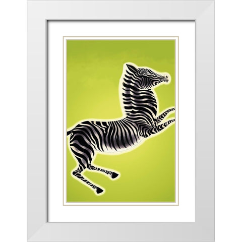 Zebra, 1933 White Modern Wood Framed Art Print with Double Matting by McIntosh, Frank